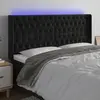 vidaXL Tête de lit à LED Noir 183x16x118/128 cm Velours