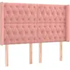 vidaXL Tête de lit à LED Rose 163x16x118/128 cm Velours