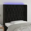 vidaXL Tête de lit à LED Noir 93x16x118/128 cm Velours