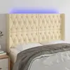 vidaXL Tête de lit à LED Crème 163x16x118/128 cm Tissu