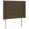 vidaXL Tête de lit à LED Marron foncé 103x16x118/128 cm Tissu