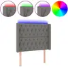vidaXL Tête de lit à LED Gris foncé 103x16x118/128 cm Tissu