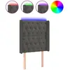 vidaXL Tête de lit à LED Gris foncé 83x16x118/128 cm Velours