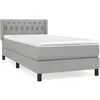 vidaXL Sommier à lattes de lit avec matelas Gris clair 90x200 cm Tissu