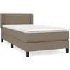 vidaXL Sommier à lattes de lit avec matelas Taupe 100x200 cm Tissu