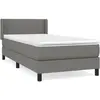 vidaXL Sommier à lattes de lit avec matelas Gris foncé 90x200 cm Tissu