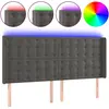 vidaXL Tête de lit à LED Gris foncé 203x16x118/128 cm Velours