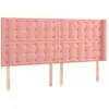 vidaXL Tête de lit à LED Rose 183x16x118/128 cm Velours