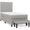 vidaXL Sommier à lattes de lit avec matelas Gris clair 80x200 cm Tissu