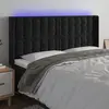 vidaXL Tête de lit à LED Noir 163x16x118/128 cm Velours