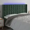 vidaXL Tête de lit à LED Vert foncé 163x16x118/128 cm Velours