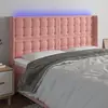 vidaXL Tête de lit à LED Rose 163x16x118/128 cm Velours