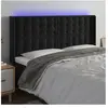 vidaXL Tête de lit à LED Noir 183x16x118/128 cm Velours