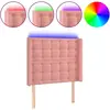 vidaXL Tête de lit à LED Rose 93x16x118/128 cm Velours