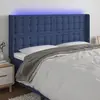 vidaXL Tête de lit à LED Bleu 163x16x118/128 cm Tissu