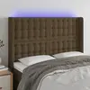 vidaXL Tête de lit à LED Marron foncé 147x16x118/128 cm Tissu