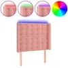 vidaXL Tête de lit à LED Rose 103x16x118/128 cm Velours