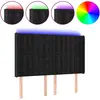vidaXL Tête de lit à LED Noir 147x16x118/128 cm Velours