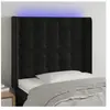 vidaXL Tête de lit à LED Noir 103x16x118/128 cm Velours