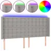 vidaXL Tête de lit à LED Gris clair 183x16x118/128 cm Tissu