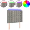 vidaXL Tête de lit à LED Gris clair 83x16x118/128 cm Velours