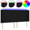 vidaXL Tête de lit à LED Noir 203x16x118/128 cm Tissu