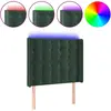 vidaXL Tête de lit à LED Vert foncé 83x16x118/128 cm Velours