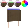 vidaXL Tête de lit à LED Marron foncé 83x16x118/128 cm Tissu