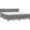 vidaXL Sommier à lattes de lit avec matelas Gris foncé 160x200cm Tissu