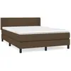 vidaXL Sommier à lattes de lit avec matelas Marron foncé 140x190 cm