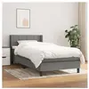 vidaXL Sommier à lattes de lit avec matelas Gris foncé 100x200cm Tissu