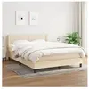 vidaXL Sommier à lattes de lit avec matelas Crème 140x200 cm Tissu