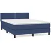 vidaXL Sommier à lattes de lit avec matelas Bleu 140x190 cm Tissu