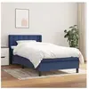 vidaXL Sommier à lattes de lit avec matelas Bleu 100x200 cm Tissu