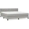 vidaXL Sommier à lattes de lit avec matelas Gris clair 160x200cm Tissu