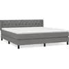 vidaXL Sommier à lattes de lit avec matelas Gris foncé 160x200cm Tissu