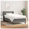 vidaXL Sommier à lattes de lit avec matelas Gris foncé 90x200 cm Tissu
