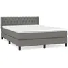 vidaXL Sommier à lattes de lit avec matelas Gris foncé 140x190cm Tissu
