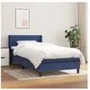 vidaXL Sommier à lattes de lit avec matelas Bleu 100x200 cm Tissu