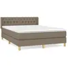 vidaXL Sommier à lattes de lit avec matelas Taupe 140x190 cm Tissu