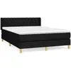 vidaXL Sommier à lattes de lit avec matelas Noir 140x200 cm Tissu