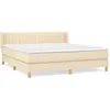 vidaXL Sommier à lattes de lit avec matelas Crème 180x200 cm Tissu