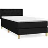 vidaXL Sommier à lattes de lit et matelas Noir 80x200 cm Tissu