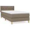vidaXL Sommier à lattes de lit avec matelas Taupe 90x200 cm Tissu