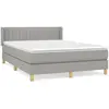 vidaXL Lit à sommier tapissier avec matelas Gris clair 140x200cm Tissu