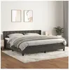 vidaXL Sommier à lattes de lit et matelas Gris foncé 200x200cm Velours