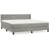 vidaXL Sommier à lattes de lit et matelas Gris clair 180x200cm Velours