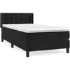 vidaXL Sommier à lattes de lit avec matelas Noir 90x200 cm Velours