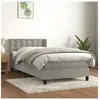 vidaXL Sommier à lattes de lit et matelas Gris clair 90x200 cm Velours