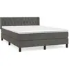 vidaXL Sommier à lattes de lit et matelas Gris foncé 140x190cm Velours